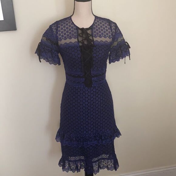 NWT Parker Ultraviolet Ruffle Lace Dress Size XS - Picture 5 of 14